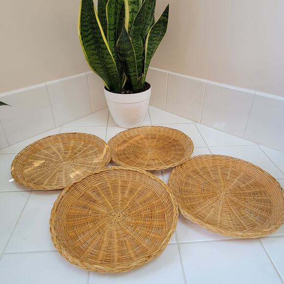 Set of 4 Baskets for Wall Hanging or to Hold Paper Plates - Picture 1 of 6
